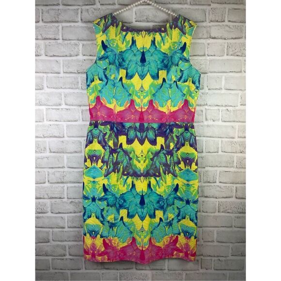 Muse Sleeveless Floral Dress Rainbow Colors Size 12 - Picture 8 of 8